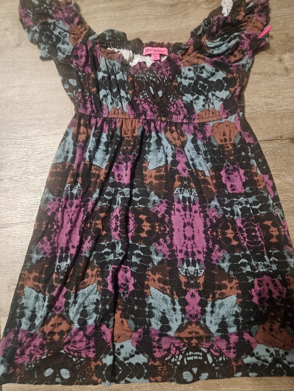 Betsey Johnson Multicolor Smocked Casual Dress - Tie Dye